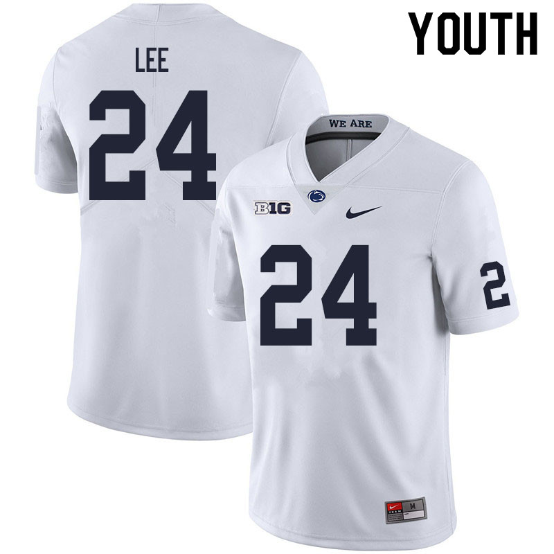 Youth #24 Keyvone Lee Penn State Nittany Lions College Football Jerseys Sale-White - Click Image to Close